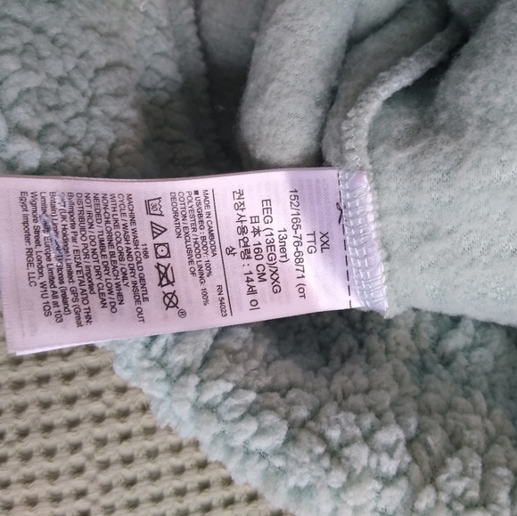 ❗ CLEARANCE ❗ kids Mint Green Hooded Sherpa Sweater Pocket Size XXL (14-16) - Picture 10 of 10